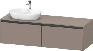 Duravit Ketho.2 Konsolenwaschtischunterbau wandhängend Basalt Matt 1600x550x459 mm - K24889L43430000 K24889L43430000