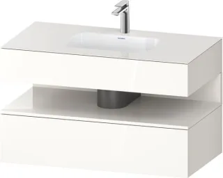 Duravit Qatego Einbauwaschtisch mit Konsolenwaschtischunterbau Weiß Hochglanz 1000x550x600 mm - QA47 QA4786022220000