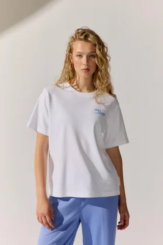 THE FASHION PEOPLE - T-Shirt `Flower` bright white print - Gr. - S