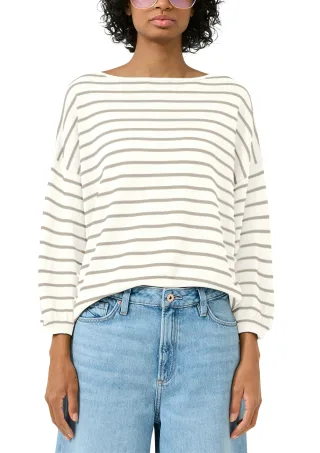 QS 3/4 Arm-Pullover gestreift, mit Viskose