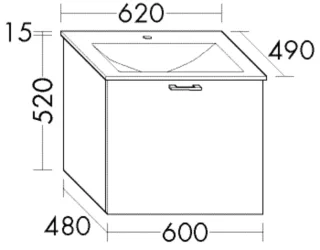 Burgbad Glas Waschtisch-Set Sys30 PG2 Echo Weiß Matt/Weiß, SFGR062464A0070 SFGR062464A0070