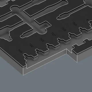 Wera 9726 Schaumstoffeinlage 8007 B VDE Zyklop VDE Knarre 3/8" Set 28-teilig - 05150116001