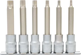 KS Tools 1/2" Bit-Stecknuss-Satz XZN, lang, 6-tlg, M5-M14 - 911.1358