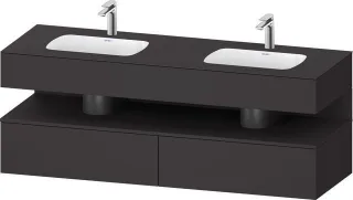 Duravit Qatego Einbauwaschtisch mit Konsolenwaschtischunterbau Graphit Supermatt 1600x550x600 mm - Q QA4797080800000
