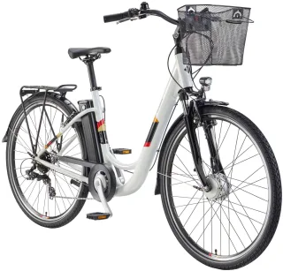 Telefunken "Multitalent RC822" 7 Gang Shimano Tourney Schaltwerk Kettenschaltung Frontmotor 250 W ca. 100 km Reichweite;2 V-Bremsen;Beleuchtung;Straßenzulassung, Elektrofahrrad, Damen Herren, 28 Zoll, 36,9 V, 531,3 Wh Akku, Pedelec