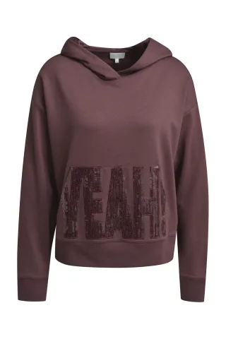 Milano Italy - sweatshirt w/ hood kangaroo pocket 1/1 sleeve vino - Gr. - XL