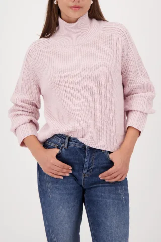 monari - Strickpullover mit Stehkragen light rose - Gr. - 44