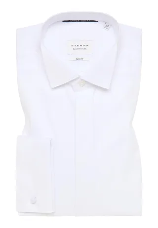 ETERNA - Cover Shirt Twill Langarm weiß - Gr. - 43/Langarm - 67cm