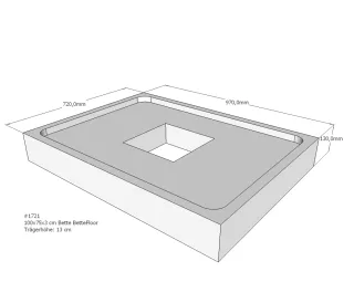 Neuesbad Wannenträger für Bette Floor 1000x750 SD22819