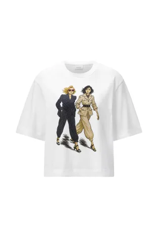 Rich & Royal - Gentle Fit T-Shirt with Women Print white - Gr. - S