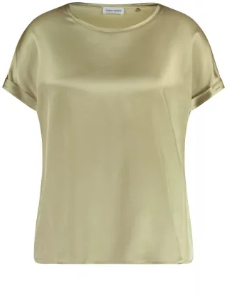 GERRY WEBER Collection - Kurzarmshirt mit Material-Patch beige - Gr. - 36