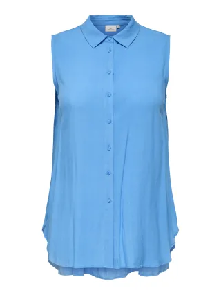 ONLY CARMAKOMA - CARFREYJA S/L LONG SHIRT WVN azure blue - Gr. - 48