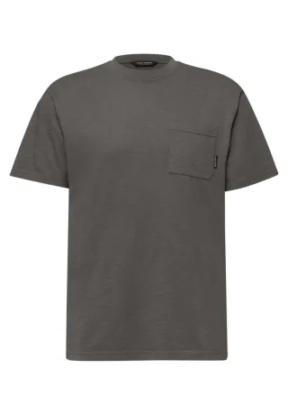 Street One Men - T-Shirt mit Rundhals im Washed-Look grau - Gr. - XXL
