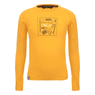 SALEWA - Pure Dry'ton Grafik Langarm Shirt Kind - Gelb (Gr.128)