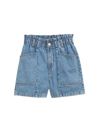Denim Tom Tailor - TTLINOU WIDE Jeans Shorts clean mid stone blue denim - Gr. - S