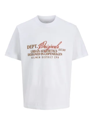 JACK&JONES - JORBEDFORD TYPO TEE SS CN bright white - Gr. - XXL