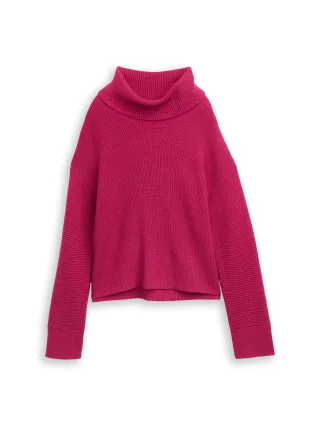 Tom Tailor - Oversize Rollkragenpullover dark pink melange - Gr. - XXXL
