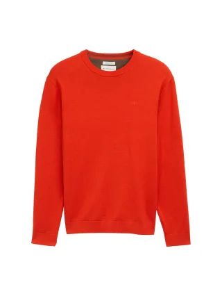 Tom Tailor - Basic Strickpullover aus Baumwolle tango orange melange - Gr. - XXL