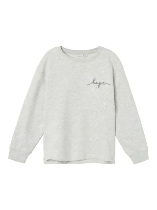 NAME IT - NKFROSKY LS NREG SWEAT BRU BOX light grey melange - Gr. - 122/128