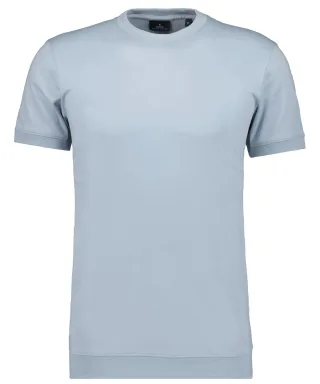 RAGMAN - Pima T-Shirt Rundhals mit Bündchen silber - Gr. - S