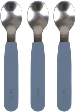 Filibabba Löffel Silikon Powder Blue 3er Pack