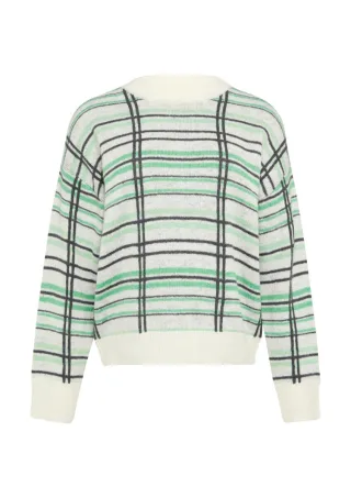 s.Oliver Red Label - Karierter Strickpullover aus Wollmix grün - Gr. - 40