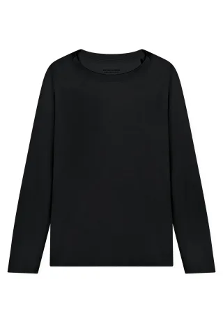 SCHIESSER - Langarmshirt schwarz - Gr. - 34