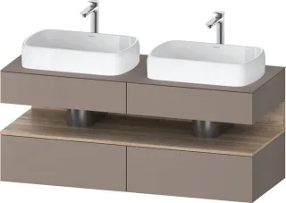 Duravit Qatego Konsolenwaschtischunterbau wandhängend Basalt Matt 1400x550x600 mm - QA4767055430010 QA4767055430010