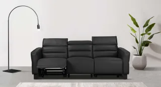 Home affaire 3-Sitzer "Carpari, 224cm, manuelle od. elektrische Relaxfunktion in 2 Sitzen" mit USB-A/C, Kopfteilverstellung, Echtleder, Kunstleder, Webstoff