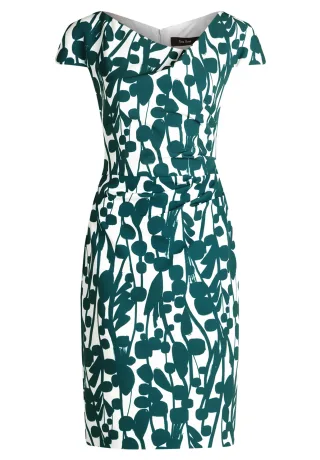 Vera Mont - Cocktailkleid cream/dark green - Gr. - 36
