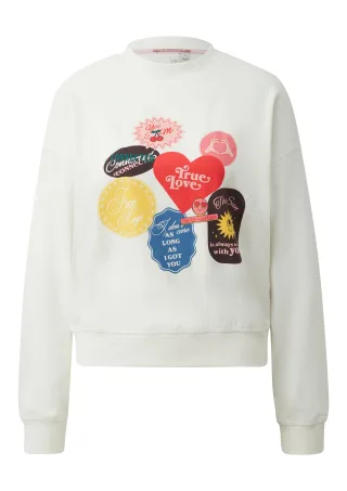 qs - Sweatshirt creme|mehrfarbig - Gr. - XXL
