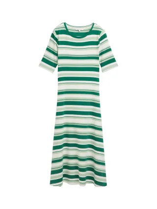 Denim Tom Tailor - Midi-Kleid mit Streifenmuster green mint stripe - Gr. - XS