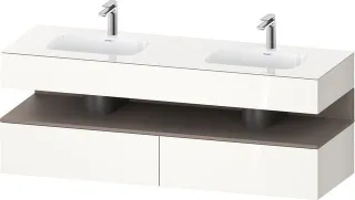 Duravit Qatego Einbauwaschtisch mit Konsolenwaschtischunterbau Weiß Hochglanz 1600x550x600 mm - QA47 QA4797043220000