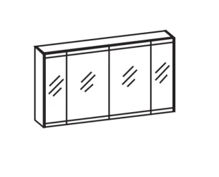 Artiqua LED-Spiegelschrank, Eiche Weiß quer NB, 072-SDT-2-12-440 072-SDT-2-12-440
