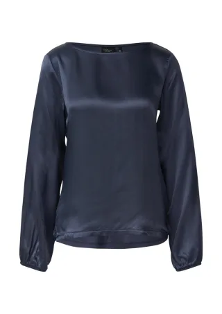 s.Oliver BLACK LABEL - Blusenshirt im Relaxed Fit blau - Gr. - 36