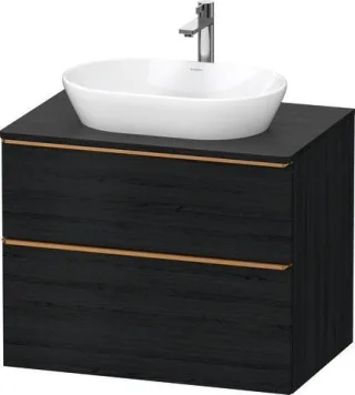 Duravit D-Neo Konsolenwaschtischunterbau wandhängend Eiche Schwarz Matt 800x550x664 mm - DE496700416 DE4967004160000