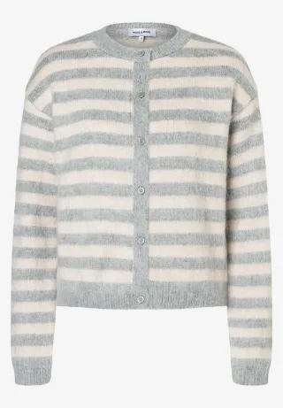 MORE & MORE - Streifen-Cardigan grau - Gr. - 40