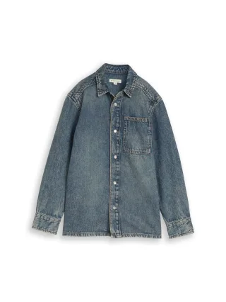 tom tailor kids - Regular Fit Jeanshemd mit Baumwolle tinted blue denim - Gr. - 140