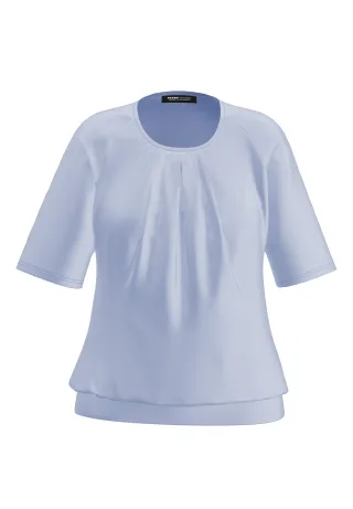 FRANK WALDER - Blusenshirt NOS mit modischer Faltenpartie vorne sky blue - Gr. - 42