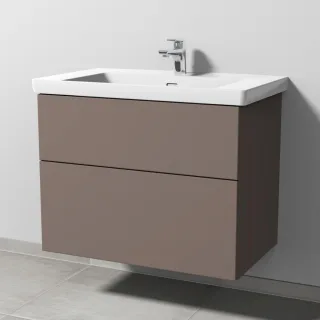 Sanipa 3way Waschtischunterbau zu Villeroy & Boch Subway 3.0 Waschtisch mit 2 Auszügen, Taupe-Matt SP8481T
