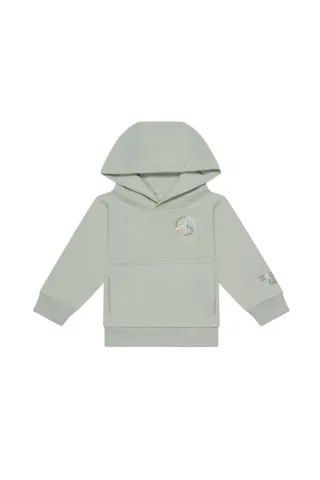 Leevje Unisex Oversized Hoodie 'peace' - soft green / 122/128