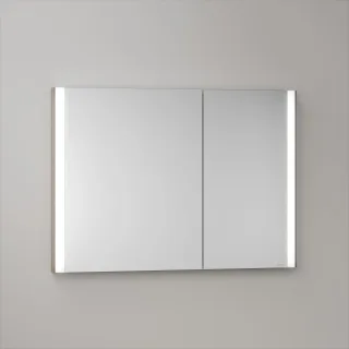 KEUCO Royal Atlas LED Spiegelschrank 100 x 71 x 11,5 cm mit 2 Türen, asymmetrisch, Spiegelheizung, U 211201450095