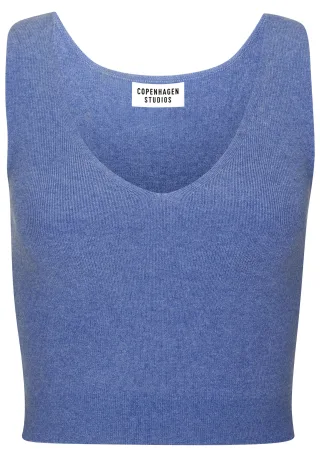 Copenhagen Studios Copenhagen Crop Top blue bell - Gr. - 48/50