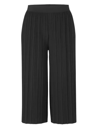 VIA APPIA DUE - Hose 7/8 weites Bein Plissee schwarz - Gr. - 48