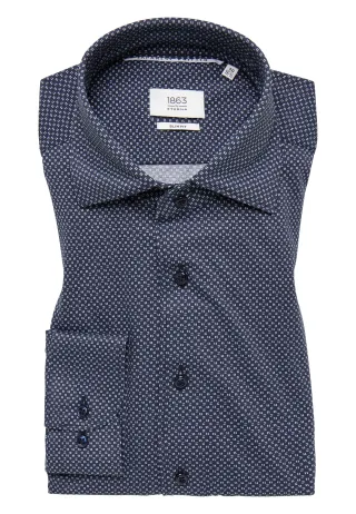 ETERNA - Japanese Knitted Jersey Langarm dunkelblau - Gr. - 43/Langarm - 67cm