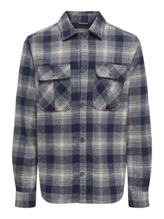 only & sons - Kariertes Hemd - Onscedric blau - Gr. - S