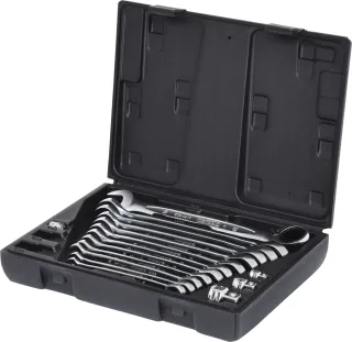 KS Tools GEARplus Ratschenringmaulschlüssel-Satz, umschaltbar,16-tlg - 503.4666