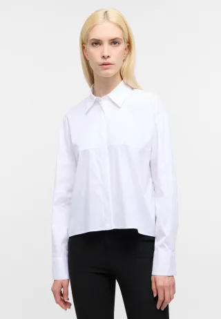ETERNA - Signature Shirt Bluse Popeline Langarm weiß - Gr. - 36/Langarm