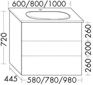 Burgbad Waschtischunterschrank Essence PG3 720x580x445 Salbeigrau Ultramatt, WWIL05TF5958 WWIL05TF5958