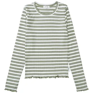 STACCATO - Md.-Streifenshirt, Rippe pastel olive str. - Gr. - 140